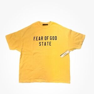 Essentials Fear of God State Short Sleeve Heavy Tee in Amber S and L